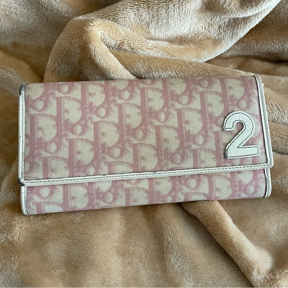 Dior pink trotter wallet